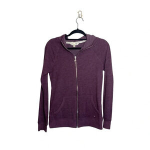 Victoria’s Secret Burgundy Sequin Heart Back Full Zip Hoodie Xsmall Women’s